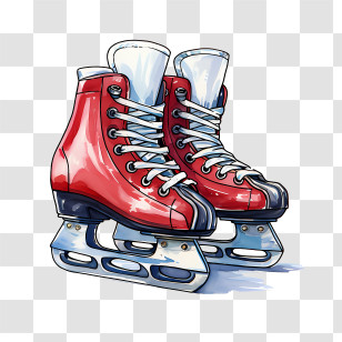 Skates Shoes - Red Ice Skating Boots For Winter Sports Transparent PNG