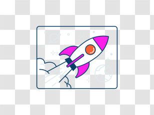 Rocket Launch - Colorful Rocket Cartoon Illustration Transparent PNG