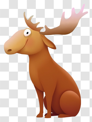 Cartoon Moose - Cartoon Moose With Antlers Transparent PNG