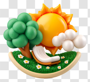Summer Season - Sunny Day With Tree And Cloud Transparent PNG