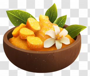 Turmeric Powder - Turmeric Paste With Leaves And Flowers Transparent PNG