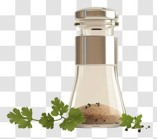 Pepper Shaker - Elegant Salt Shaker With Herbs Transparent PNG