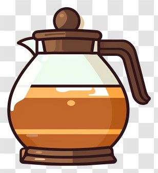 Coffee Beans - Coffee Pot Illustration In Cartoon Style Transparent PNG