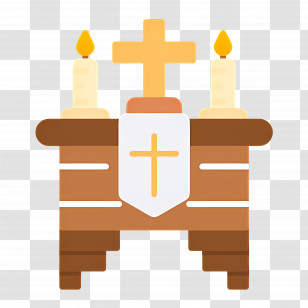 Christian Cross - Religious Altar With Candles Transparent PNG