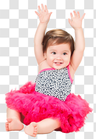 Woman - Cute Baby In Pink Dress Transparent PNG