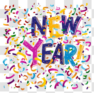 New Year - Colorful Confetti For New Year Celebration Transparent PNG