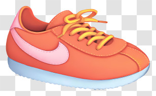 Animated Nike Shoe - Orange Sneaker Illustration Transparent PNG