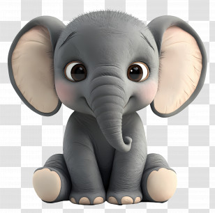 Baby Elephant - Cute Baby Elephant Cartoon Illustration Transparent PNG
