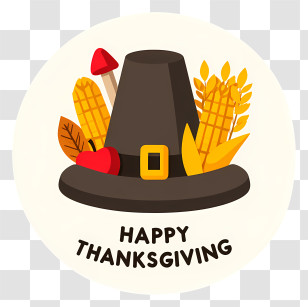 Thanksgiving Harvest - Happy Thanksgiving Pilgrim Hat Transparent PNG