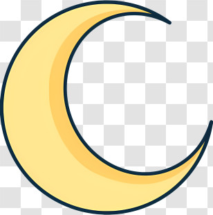 Bubble Gum - Yellow Crescent Moon Illustration Transparent PNG