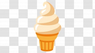 Soft Ice Cream - Vanilla Ice Cream Cone Transparent PNG