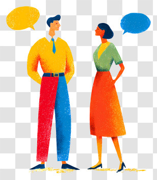 Business People Doing Discussion - Colorful Conversation Between Two People Transparent PNG
