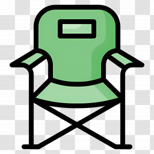 Camping Chair - Green Folding Chair Illustration Transparent PNG