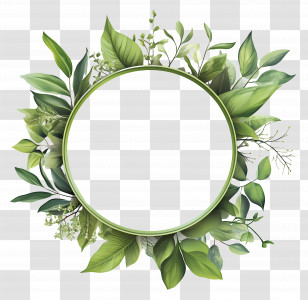 Green Circle Frame - Green Leaf Wreath Decoration Transparent PNG
