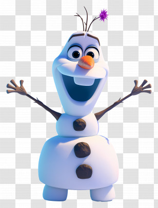 Frozen Olaf - Cheerful Snowman Cartoon Character Transparent PNG