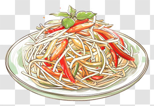 Green Papaya Salad - Traditional Spicy Papaya Salad Transparent PNG