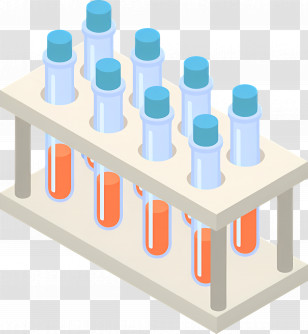 Test Tube - Test Tubes With Orange Liquid In Rack Transparent PNG