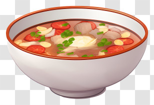 Chicken Stew - Tomato Soup With Vegetables In A White Bowl Transparent PNG