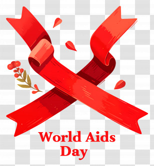 World Aids Day - Red Ribbon For World AIDS Day Awareness Transparent PNG