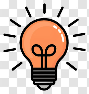 Cartoon - Glowing Cartoon Light Bulb Illustration Transparent PNG