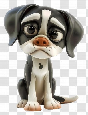 3d Dog - Sad Cartoon Dog Illustration Transparent PNG