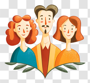 Family Logo - Cartoon Family Portrait Illustration Transparent PNG
