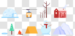 Winter Scenes - Winter Themed Icons Transparent PNG