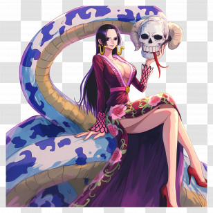 Boa Hancock - Woman With Snake Illustration Transparent PNG