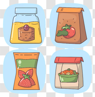 Fruits - Cartoon Food Packages Transparent PNG
