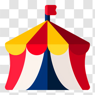 Carnival Circus Tent - Colorful Circus Tent With Flag Transparent PNG