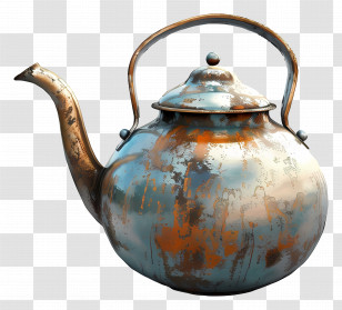 Old Teapot - Rusty Vintage Teapot Transparent PNG