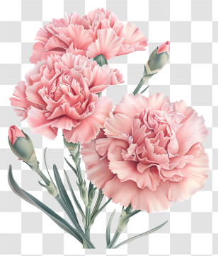 Pink Carnation - Beautiful Pink Carnation Flowers Transparent PNG