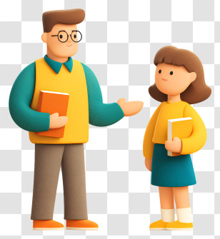 Teacher Giving Book To Student - Teacher And Student With Books Transparent PNG