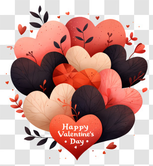Happy Valentines Day - Valentine's Day Heart Cluster Transparent PNG