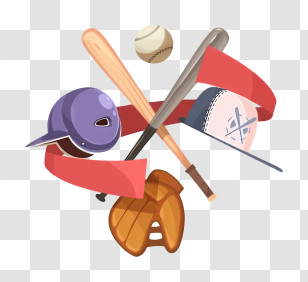 Baseball - Baseball Equipment With Bat And Helmet Transparent PNG