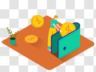 Wallet - Person Putting Coins In Wallet Transparent PNG