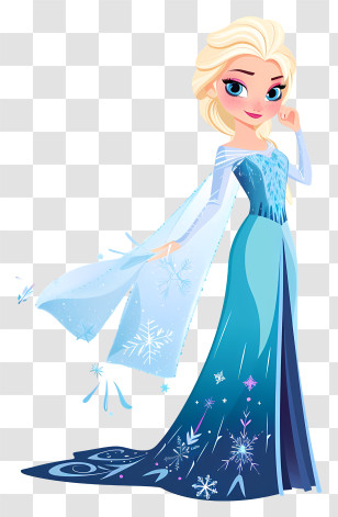 Frozen Elsa Princess - Elegant Ice Princess In A Blue Dress Transparent PNG