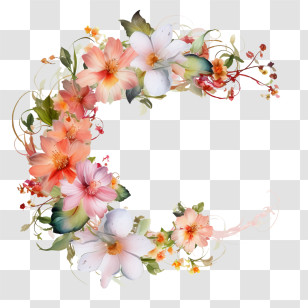 Flower Frame
 - Floral Letter C With Blooming Flowers Transparent PNG