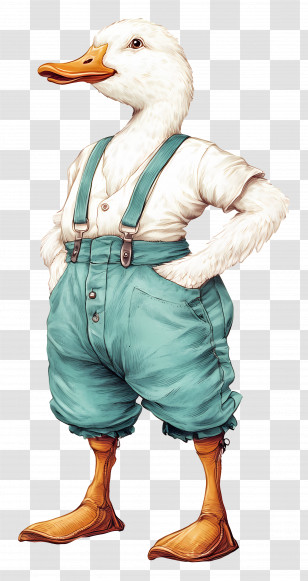Cartoon Goose - Duck In Clothes Cartoon Transparent PNG