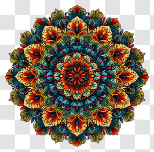 Mandala - Colorful Layered Mandala With Symmetrical Patterns Transparent PNG