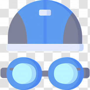Swimming Pool - Blue Swimming Cap And Goggles Transparent PNG