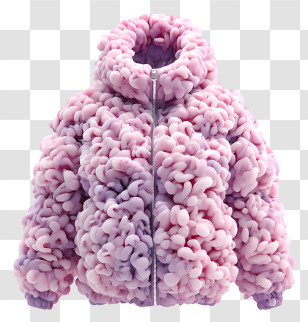 Winter Coat - Fluffy Pink Jacket Transparent PNG