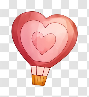 Heart Shaped Hot Air Balloon - Heart Shaped Hot Air Balloon Transparent PNG