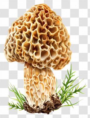 Morel Mushroom - Detailed Illustration Of A Morel Mushroom Transparent PNG