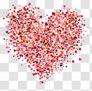Love Design - Heart Shape Made Of Colorful Small Hearts Transparent PNG