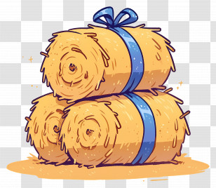 Hay Bale - Stacked Hay Bales With Blue Ribbon Transparent PNG