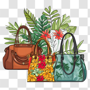 Handbag Day - Floral Handbags With Tropical Vibes Transparent PNG