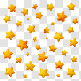 Scattered Yellow Stars - Pattern Of Yellow Stars Transparent PNG