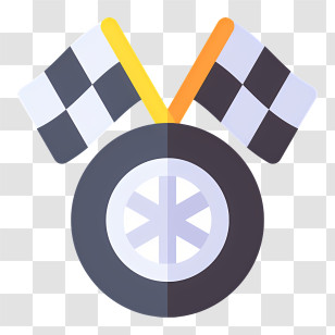 Racing Flags - Checkered Flags And Tire For Racing Transparent PNG