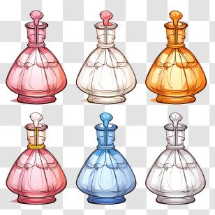 Perfume Bottle - Colorful Perfume Bottles Collection Transparent PNG